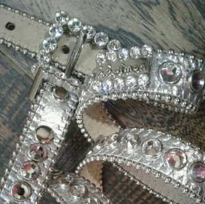 BB simon silver slim princess belt Western style